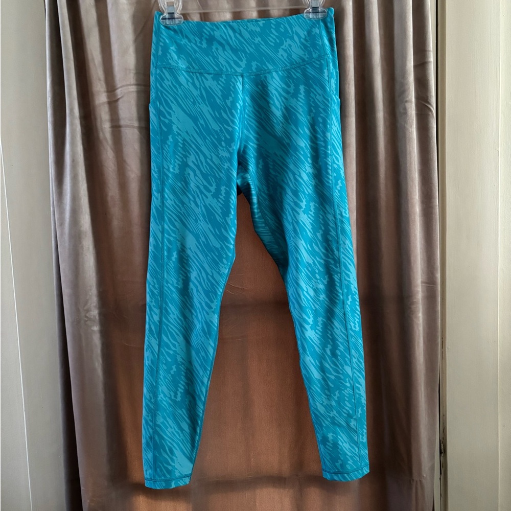 Teal Zebra Print Leggings sz M